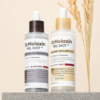 Dúo Peel Shot Dr. Melaxin – Arroz Negro + Arroz Blanco